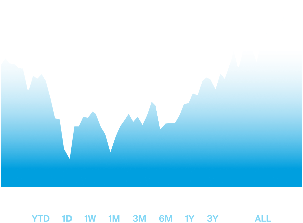 Aktienkurs-Diagramm mit Zeitspannen-Optionen von YTD bis ALL